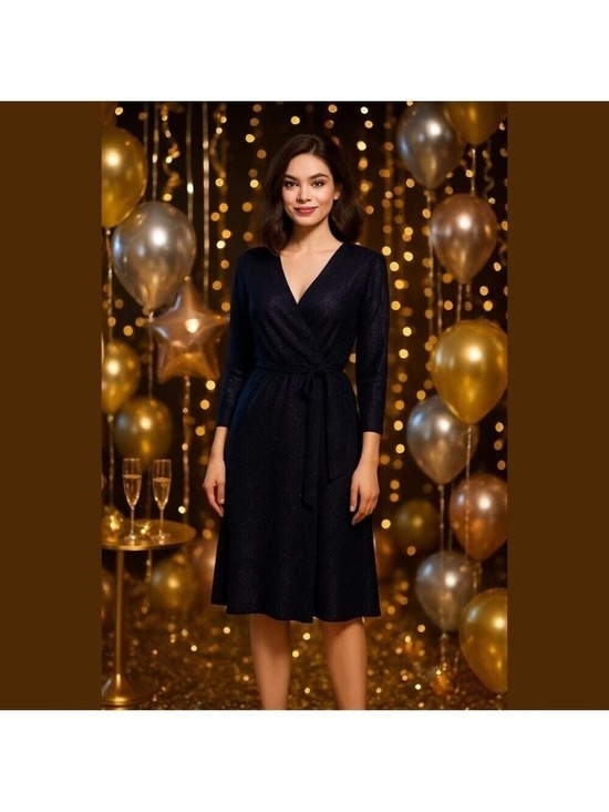 Lauren Ralph Lauren Dresses & Skirts - Lauren Ralph Lauren Shimmering Midnight Blue Dress -Size 8